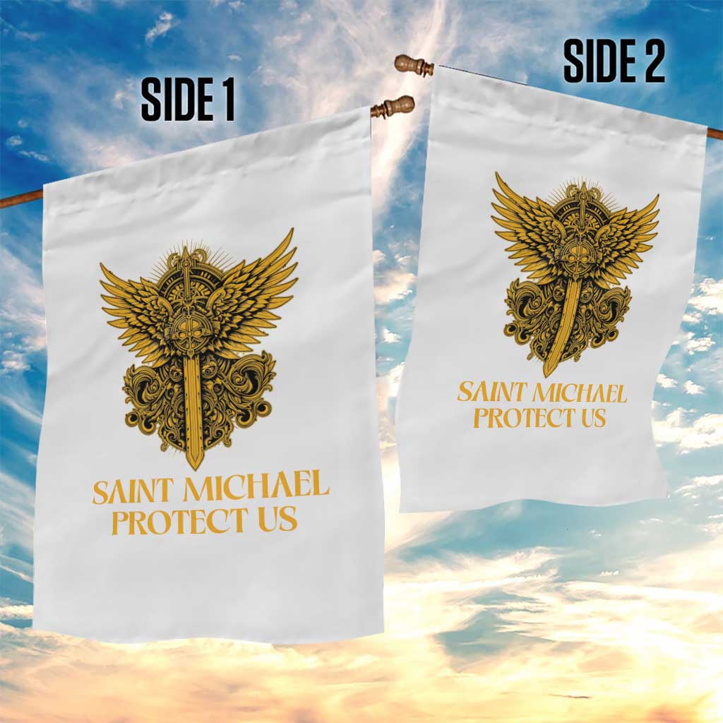 Vintage Catholic Saint Michael Protect Us Garden Flag Religious Gift TS12 Print Your Wear