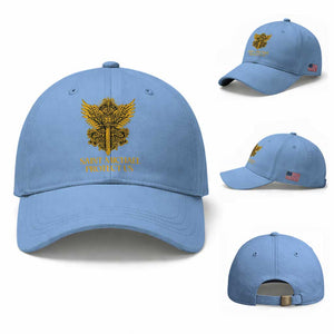 Vintage Catholic Saint Michael Protect Us Baseball Cap Religious Gift TS12 Baseball Cap Universal Fit Light Blue Print Your Wear