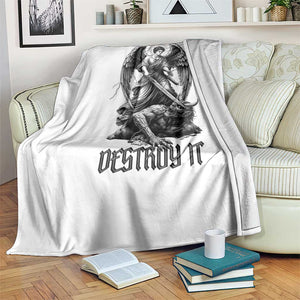 Do Not Make Peace With Evil Throw Blanket Archangel Saint Michael TS12 Print Your Wear