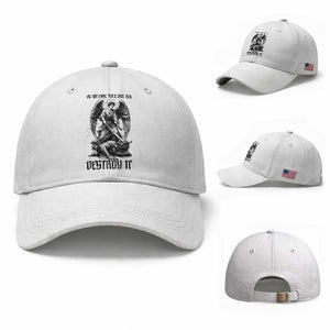 Do Not Make Peace With Evil Baseball Cap Archangel Saint Michael TS12 Baseball Cap Universal Fit White Print Your Wear