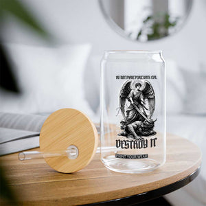 Do Not Make Peace With Evil Glass Can Archangel Saint Michael TS12 Print Your Wear