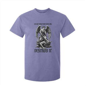 Do Not Make Peace With Evil T Shirt For Kid Archangel Saint Michael TS12 Violet Print Your Wear