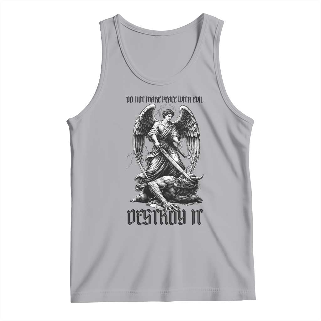 Do Not Make Peace With Evil Tank Top Archangel Saint Michael TS12 Athletic Heather Print Your Wear