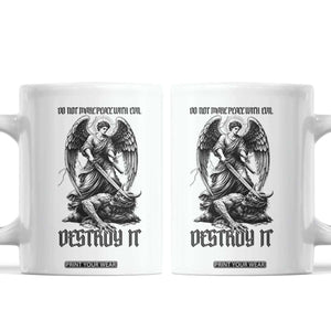 Do Not Make Peace With Evil Coffee Mug Archangel Saint Michael TS12 White Print Your Wear