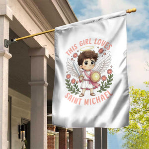 This Girl Loves Saint Michael Garden Flag Religious Faith Gift TS12 Print Your Wear