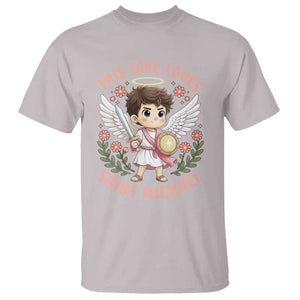 This Girl Loves Saint Michael T Shirt Religious Faith Gift TS12 Ice Gray Print Your Wear