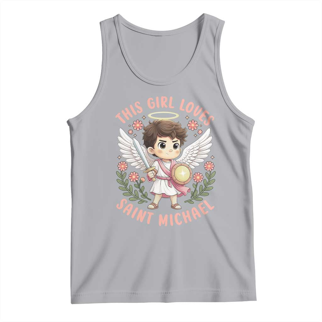 This Girl Loves Saint Michael Tank Top Religious Faith Gift TS12 Athletic Heather Print Your Wear