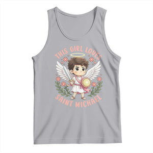 This Girl Loves Saint Michael Tank Top Religious Faith Gift TS12 Athletic Heather Print Your Wear