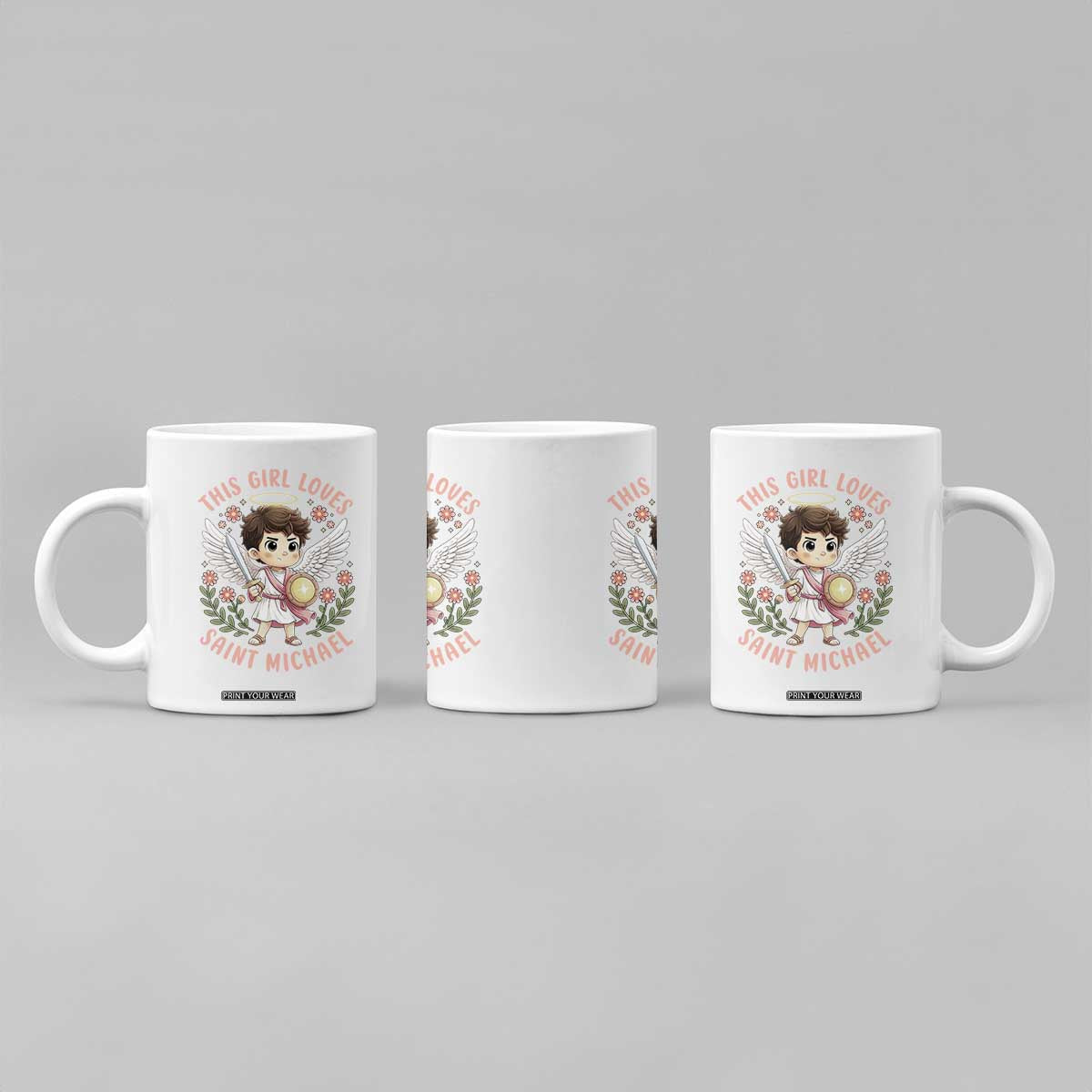 This Girl Loves Saint Michael Coffee Mug Religious Faith Gift TS12 Print Your Wear