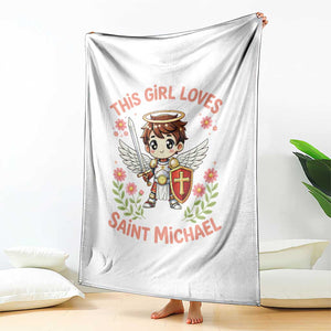 This Girl Loves Saint Michael Throw Blanket Catholic Faith Gift TS12 Print Your Wear