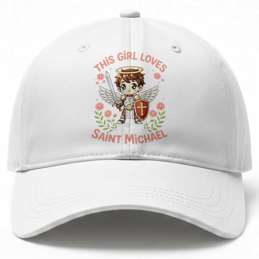 This Girl Loves Saint Michael Baseball Cap Catholic Faith Gift TS12 Print Your Wear