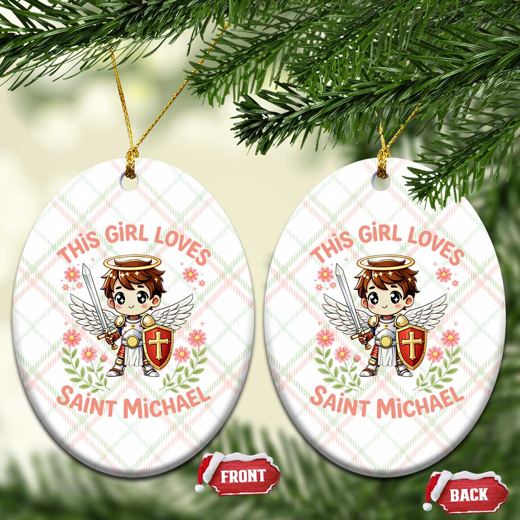 This Girl Loves Saint Michael Ceramic Ornament Catholic Faith Gift TS12 Print Your Wear
