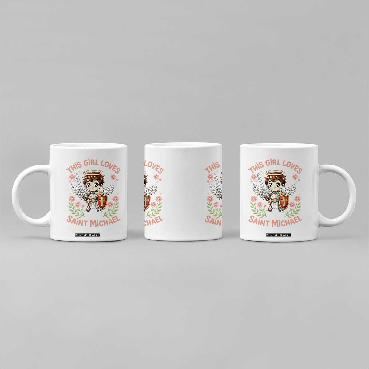 This Girl Loves Saint Michael Coffee Mug Catholic Faith Gift TS12 Print Your Wear
