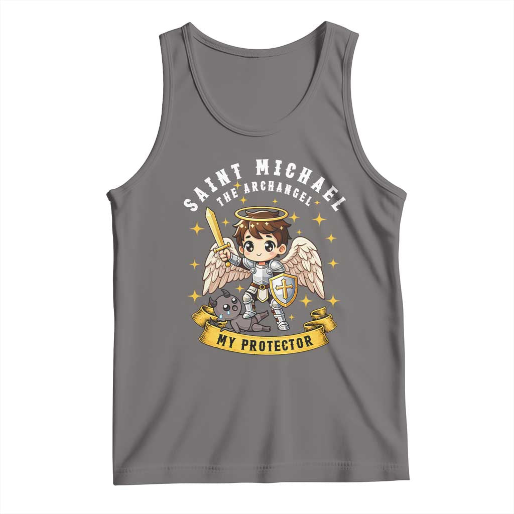 Funny Saint Michael Defeating Satan Tank Top Religious Faith Gift TS12 Deep Heather Print Your Wear