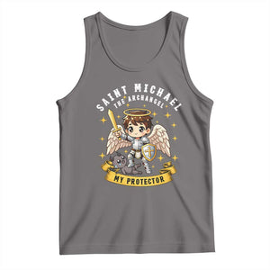 Funny Saint Michael Defeating Satan Tank Top Religious Faith Gift TS12 Deep Heather Print Your Wear