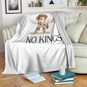 No Kings Throw Blanket Funny Saint Michael Topples The Crown TS12 Print Your Wear