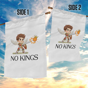 No Kings Garden Flag Funny Saint Michael Topples The Crown TS12 Print Your Wear