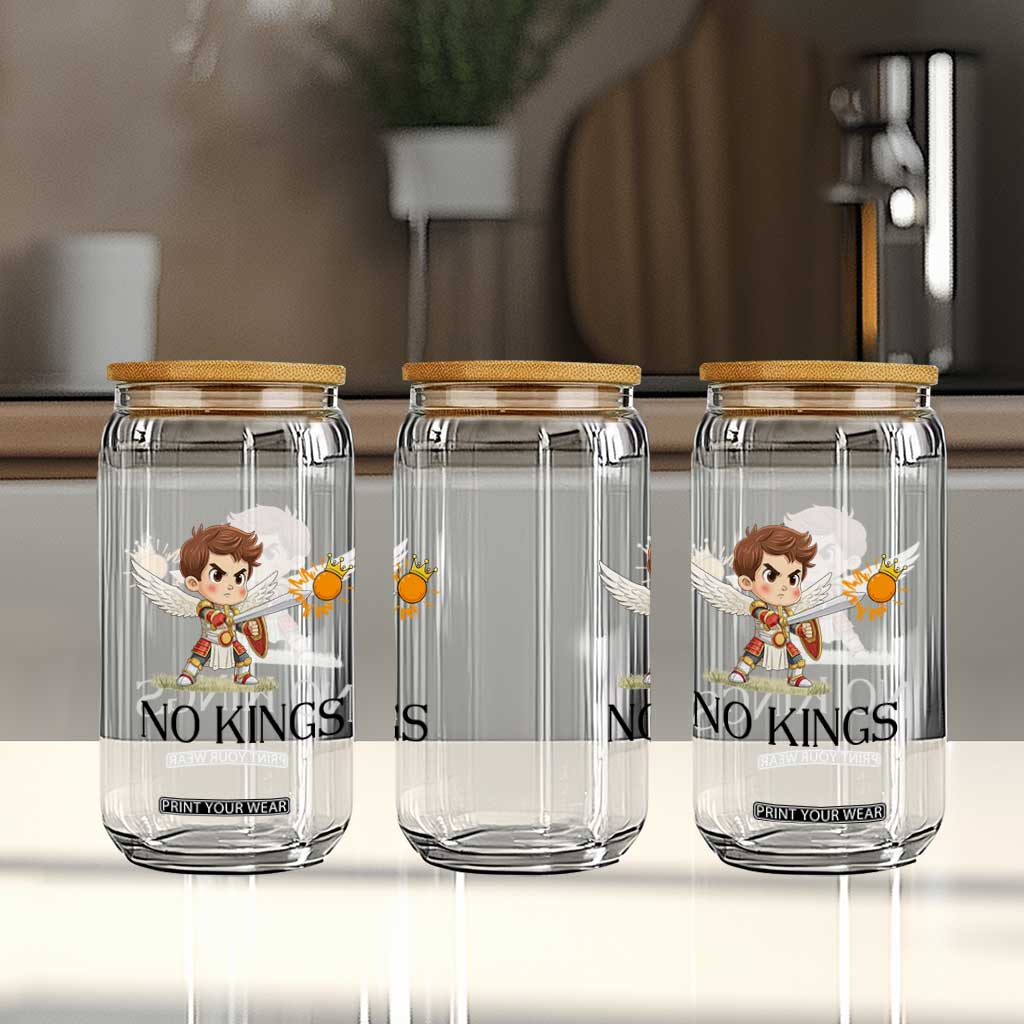 No Kings Glass Can Funny Saint Michael Topples The Crown TS12 Print Your Wear