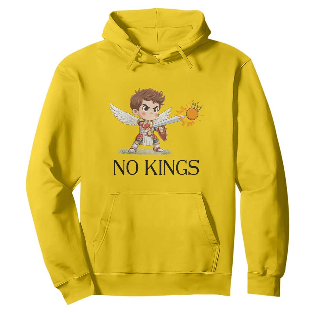 No Kings Hoodie Funny Saint Michael Topples The Crown TS12 Daisy Print Your Wear