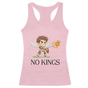 No Kings Racerback Tank Top Funny Saint Michael Topples The Crown TS12 Light Pink Print Your Wear