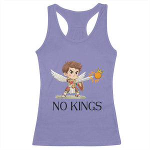No Kings Racerback Tank Top Funny Saint Michael Topples The Crown TS12 Violet Print Your Wear