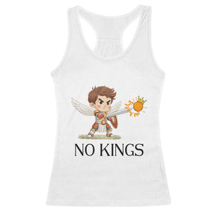 No Kings Racerback Tank Top Funny Saint Michael Topples The Crown TS12 White Print Your Wear
