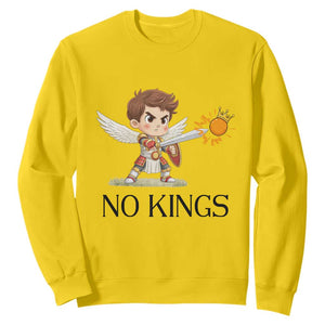 No Kings Sweatshirt Funny Saint Michael Topples The Crown TS12 Daisy Print Your Wear