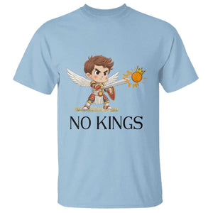 No Kings T Shirt Funny Saint Michael Topples The Crown TS12 Light Blue Print Your Wear