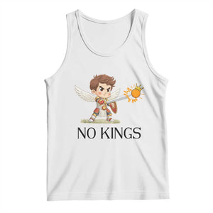 No Kings Tank Top Funny Saint Michael Topples The Crown TS12 White Print Your Wear