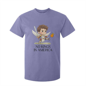 No Kings In America T Shirt For Kid Funny Saint Michael Kicking Crown TS12 Violet Print Your Wear