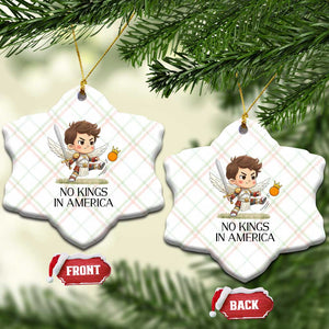 No Kings In America Ceramic Ornament Funny Saint Michael Kicking Crown TS12 Print Your Wear