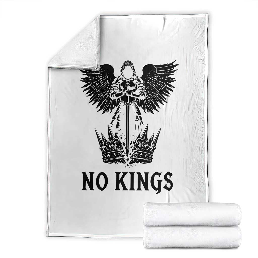 No Kings Throw Blanket St Michael Archangel Victory Over Tyranny TS12 White Print Your Wear