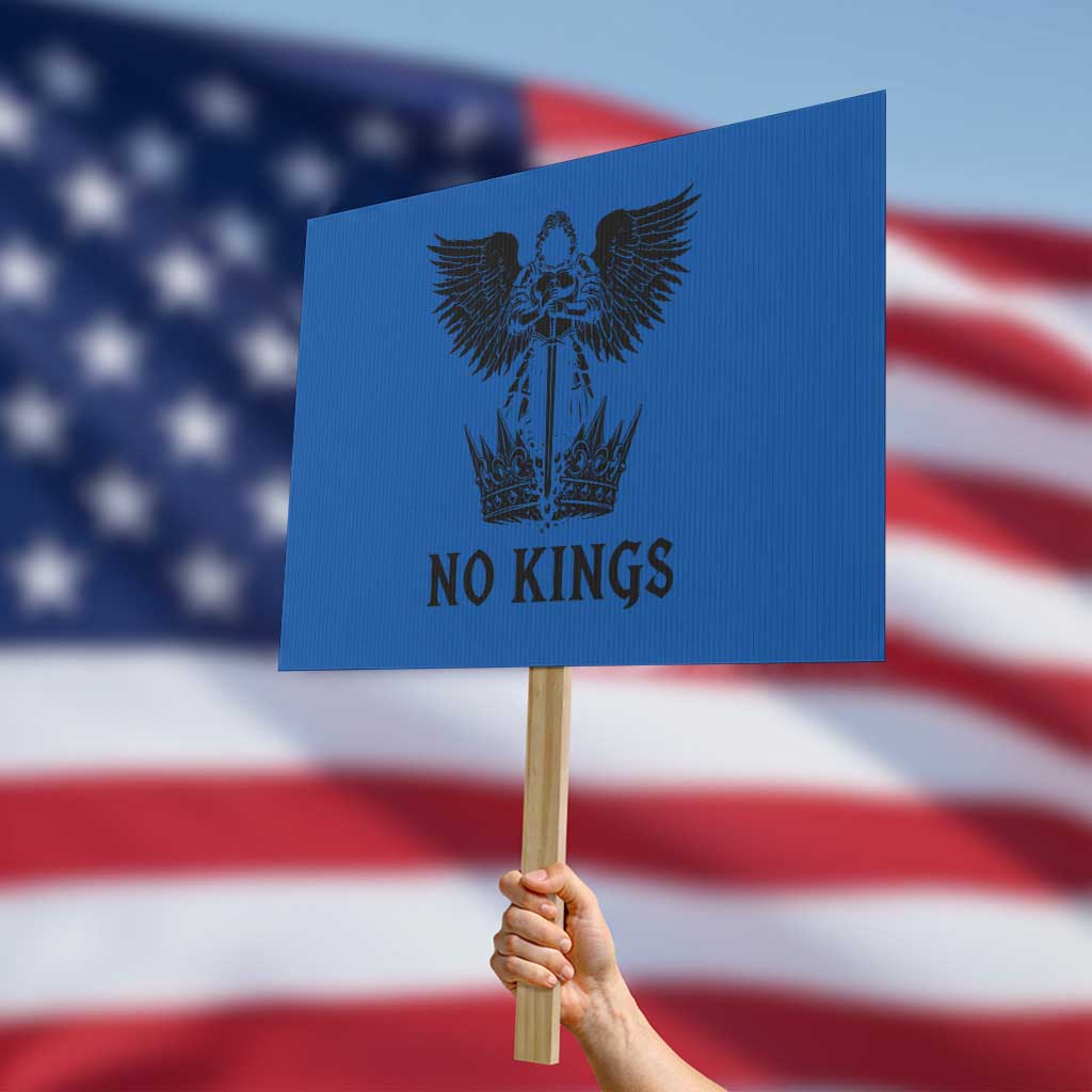 No Kings Protest Sign St Michael Archangel Victory Over Tyranny TS12 Horizontal 18