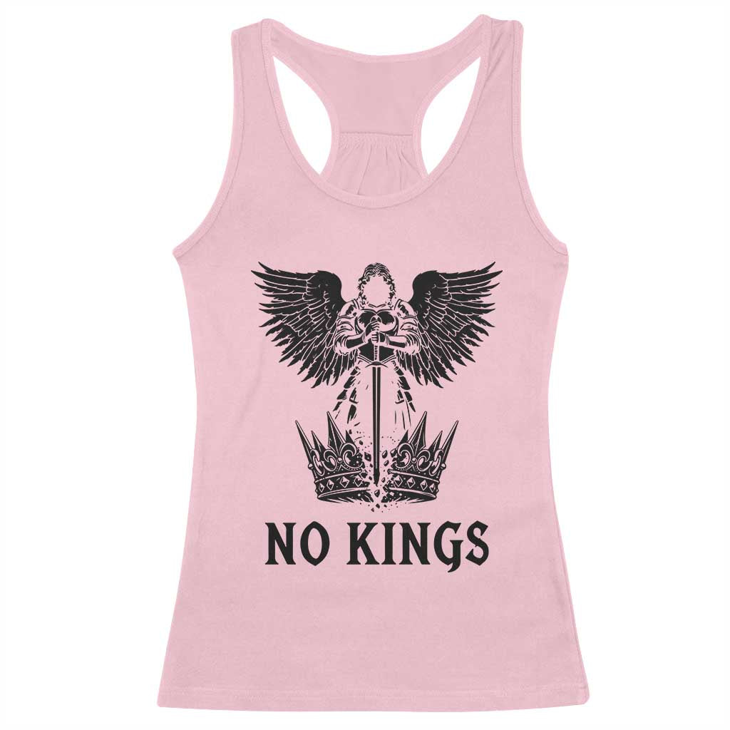 No Kings Racerback Tank Top St Michael Archangel Victory Over Tyranny TS12 Light Pink Print Your Wear