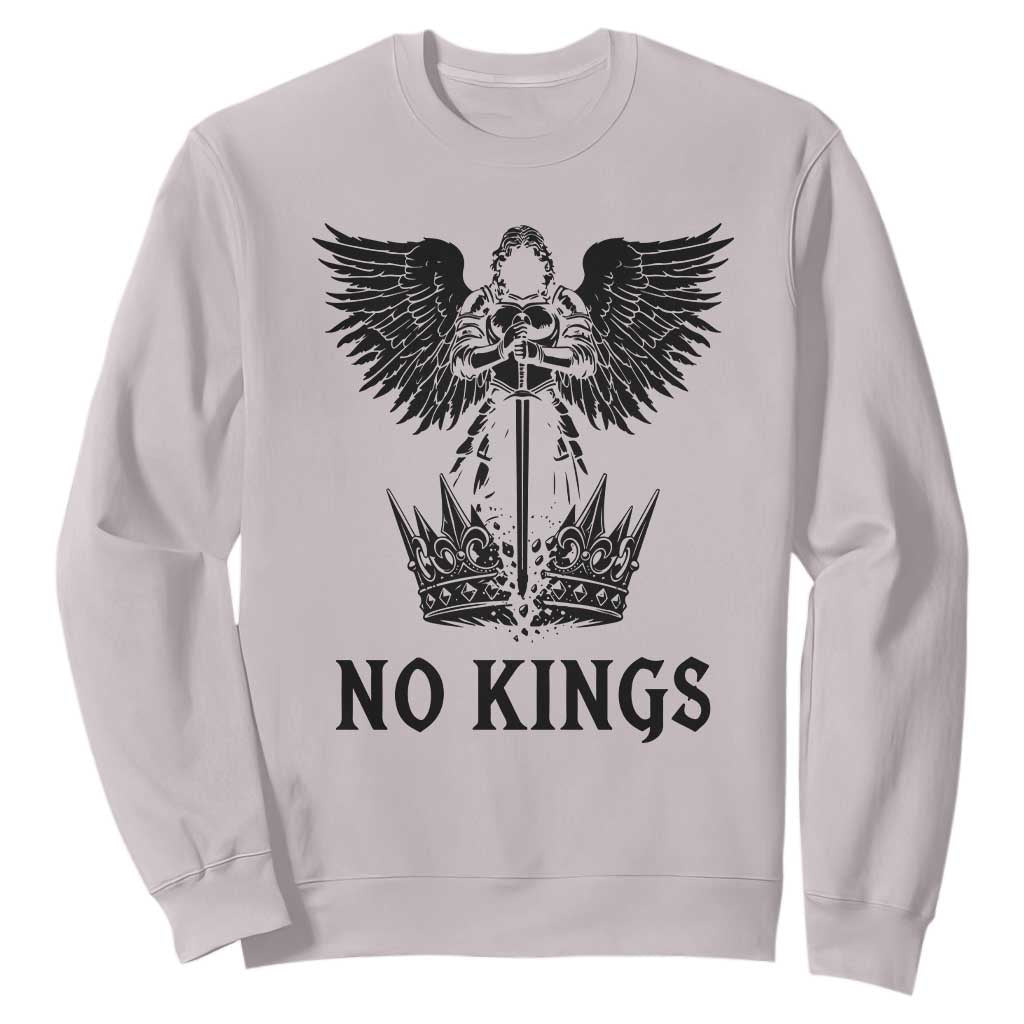 No Kings Sweatshirt St Michael Archangel Victory Over Tyranny TS12 Ice Gray Print Your Wear