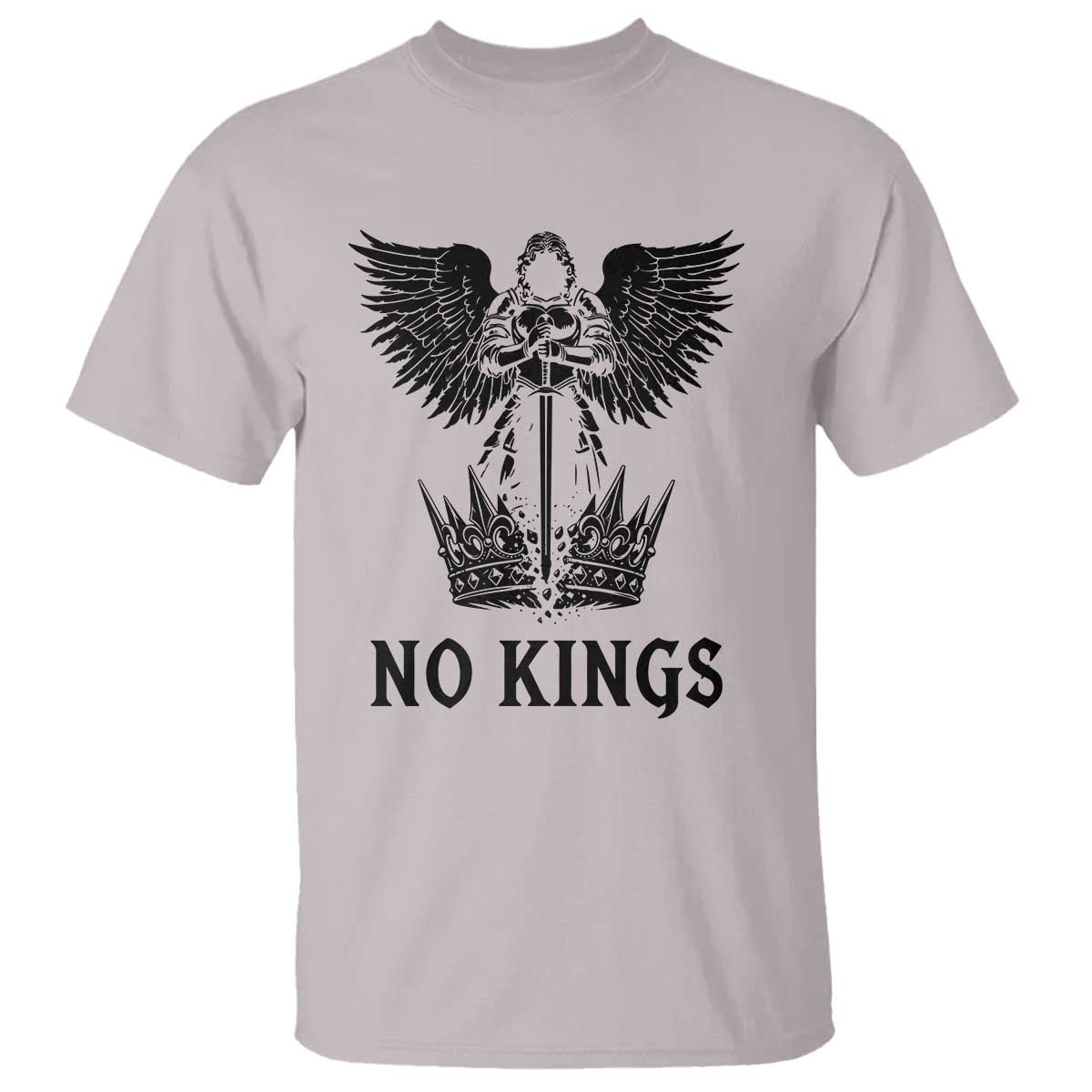 No Kings T Shirt St Michael Archangel Victory Over Tyranny TS12 Ice Gray Print Your Wear