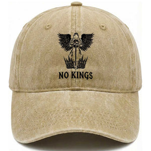 No Kings Washed Cotton Baseball Cap St Michael Archangel Victory Over Tyranny TS12 Print Your Wear