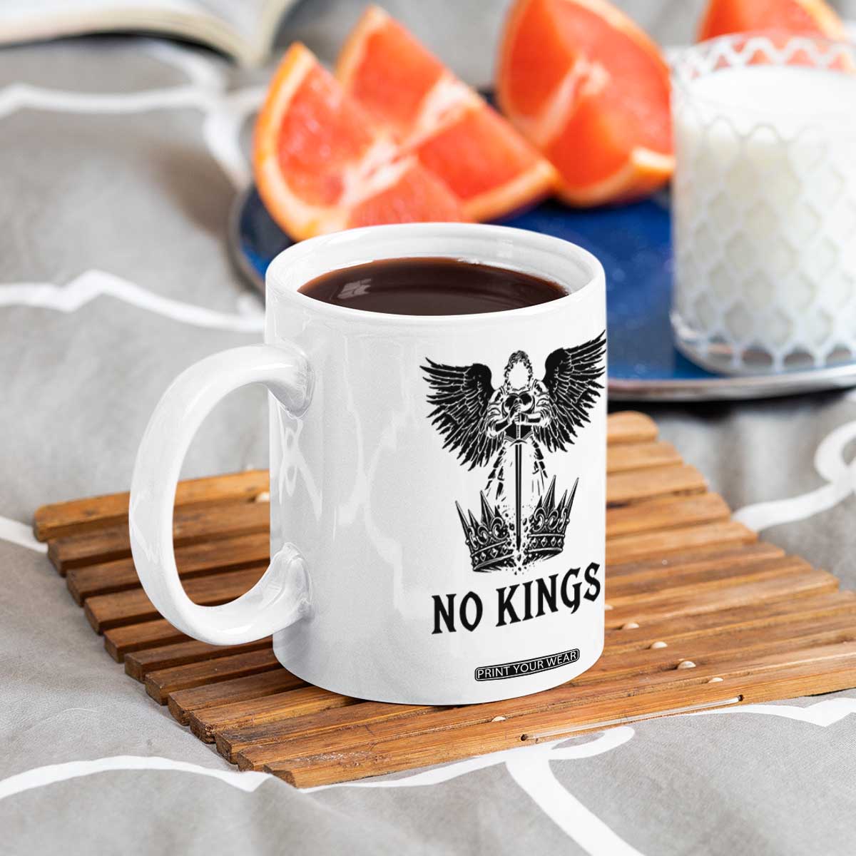 No Kings Coffee Mug St Michael Archangel Victory Over Tyranny TS12 Print Your Wear