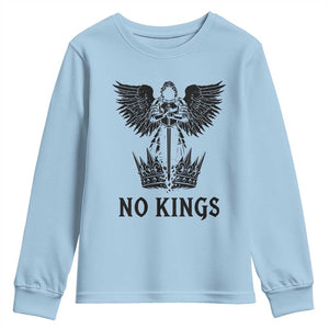 No Kings Youth Sweatshirt St Michael Archangel Victory Over Tyranny TS12 Light Blue Print Your Wear