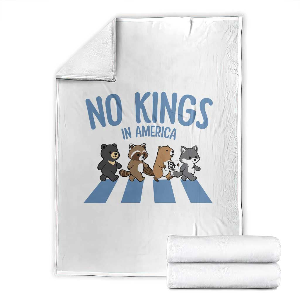 Funny No Kings Cute Forest Animals Throw Blanket Gift For Animal Lovers TS12 White Print Your Wear