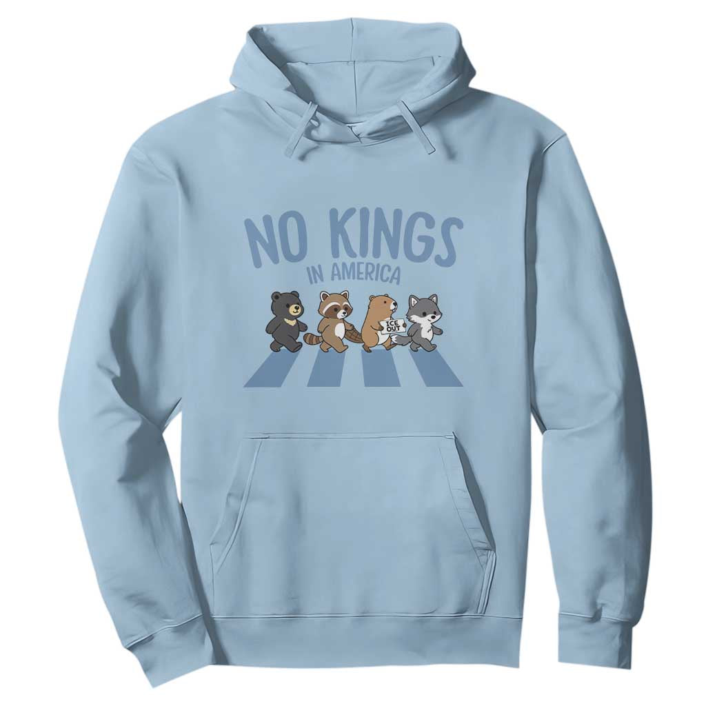 Funny No Kings Cute Forest Animals Hoodie Gift For Animal Lovers TS12 Light Blue Print Your Wear