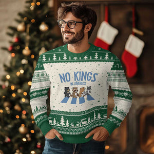 Funny No Kings Cute Forest Animals Ugly Christmas Sweater Gift For Animal Lovers TS12 Beige Green Print Your Wear
