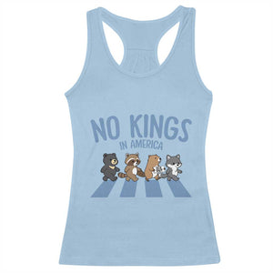 Funny No Kings Cute Forest Animals Racerback Tank Top Gift For Animal Lovers TS12 Light Blue Print Your Wear