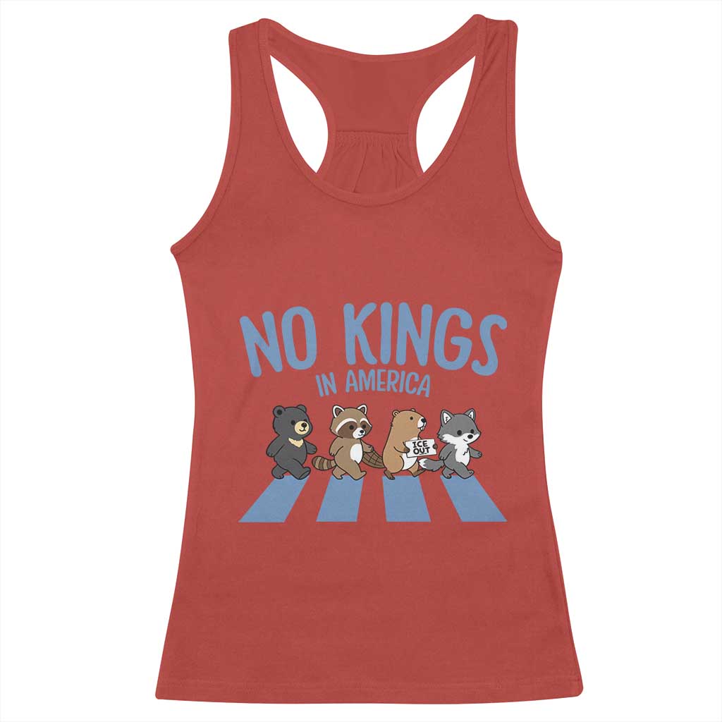 Funny No Kings Cute Forest Animals Racerback Tank Top Gift For Animal Lovers TS12 Red Print Your Wear