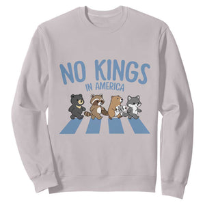 Funny No Kings Cute Forest Animals Sweatshirt Gift For Animal Lovers TS12 Ice Gray Print Your Wear