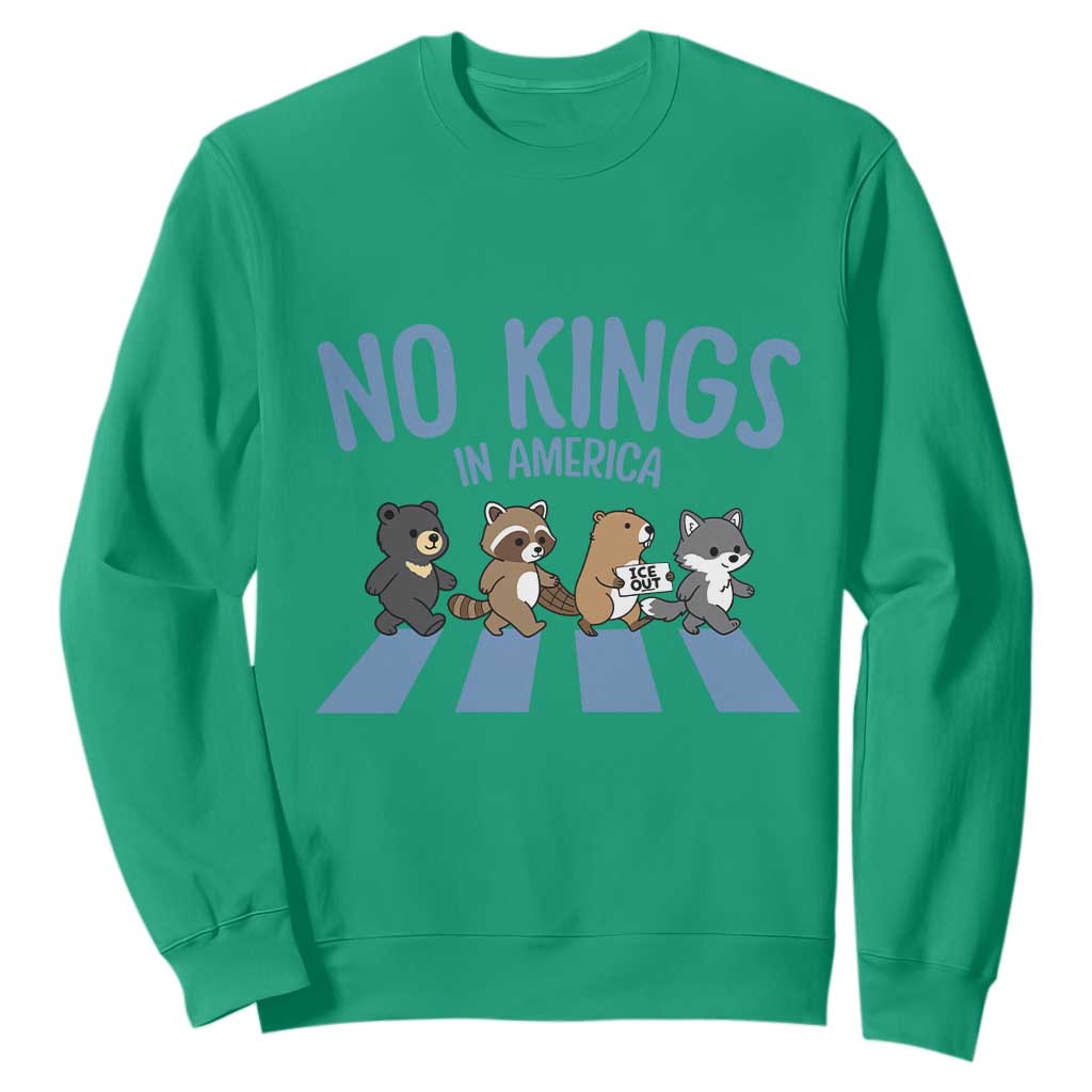 Funny No Kings Cute Forest Animals Sweatshirt Gift For Animal Lovers TS12 Irish Green Print Your Wear