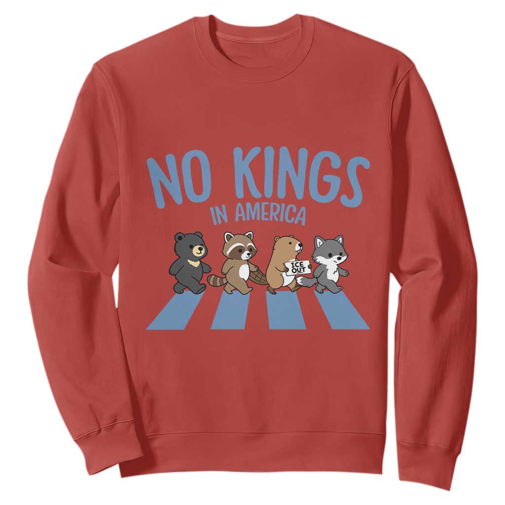 Funny No Kings Cute Forest Animals Sweatshirt Gift For Animal Lovers TS12 Red Print Your Wear