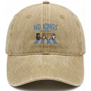 Funny No Kings Cute Forest Animals Washed Cotton Baseball Cap Gift For Animal Lovers TS12 Print Your Wear