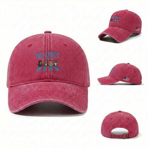 Funny No Kings Cute Forest Animals Washed Cotton Baseball Cap Gift For Animal Lovers TS12 Washed Cap Universal Fit Red Print Your Wear