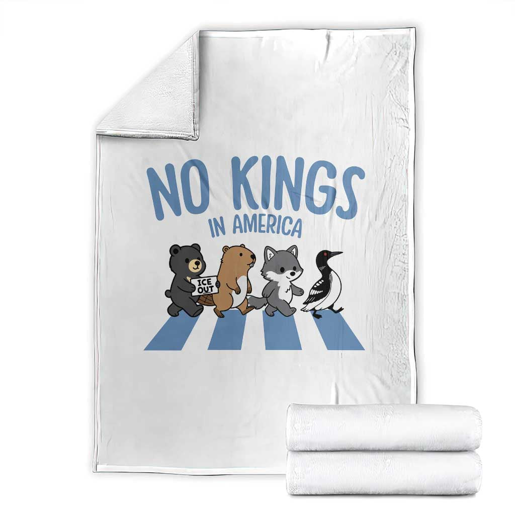 Funny Political No Kings In America Throw Blanket Gift For Animal Lovers TS12 White Print Your Wear